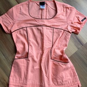 Salmon fashionable scrubs top